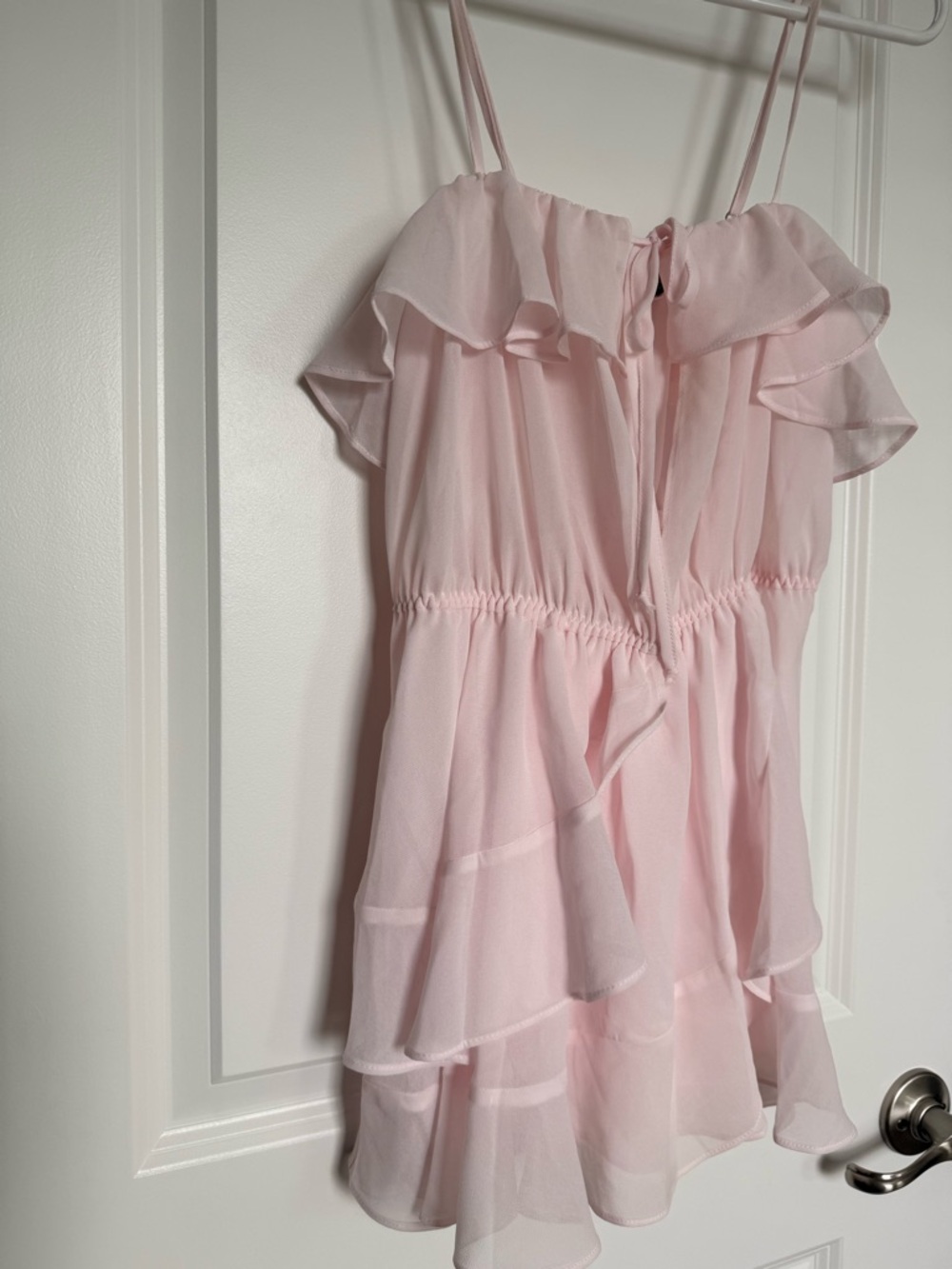 Women’s Pink Ruffle Chiffon Nighty/Gown